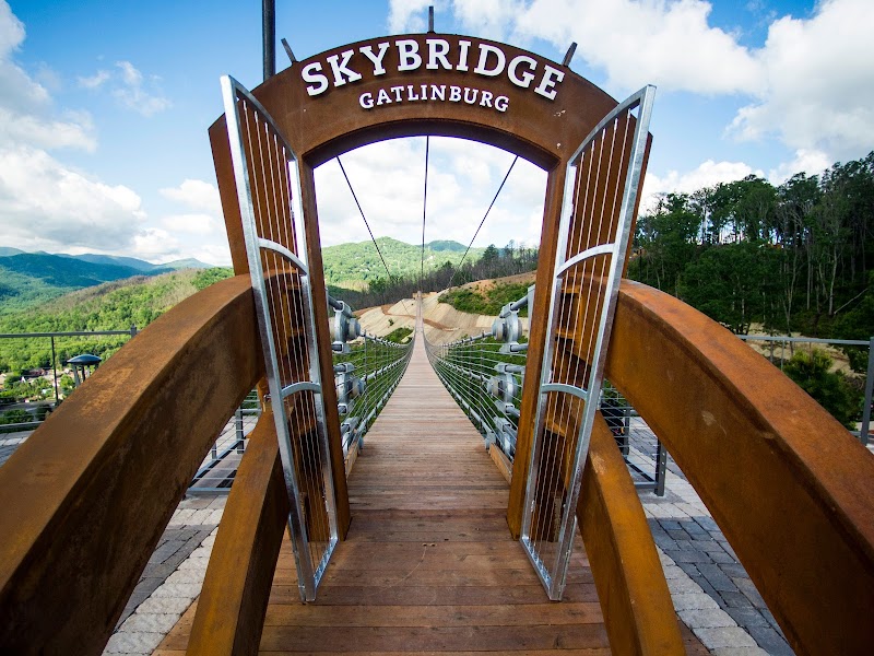 Cross the Gatlinburg SkyBridge in Gatlinburg surrounding landscape