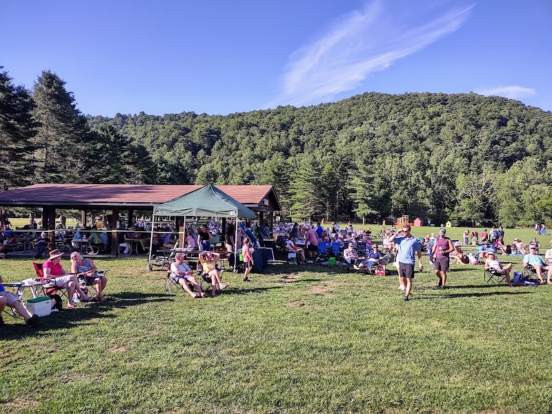 Walking through Valle Crucis Community Park in Valle Crucis, NC surrounding landscape
