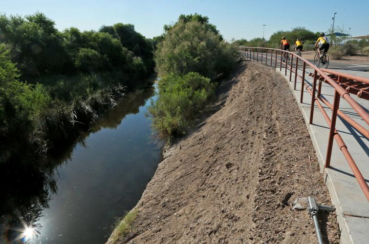 Running along The Loop, a 131-Mile Multi-Use Path around Tucson surrounding landscape