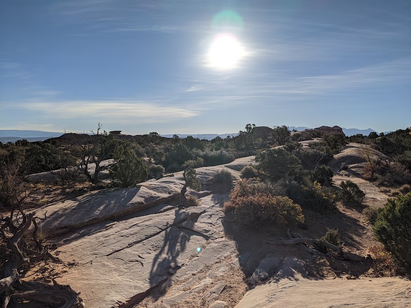 Hiking the Devil's Garden Loop in Moab surrounding landscape