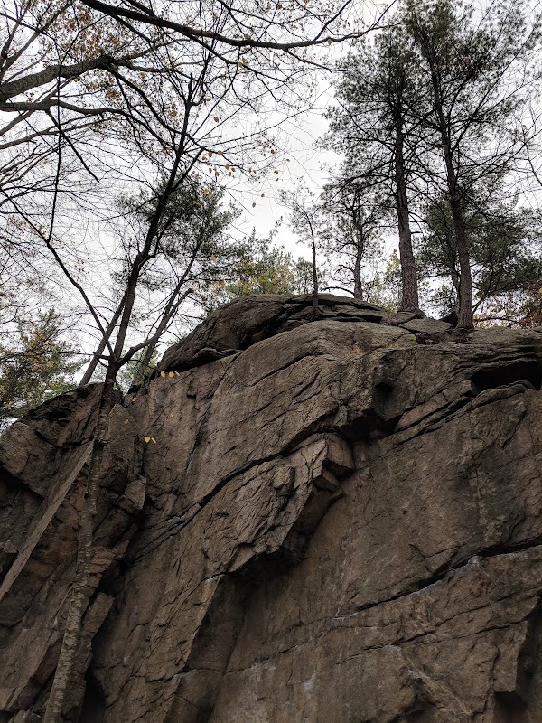 Top Rope Climbing at College Rock in Hopkinton near Boston surrounding landscape
