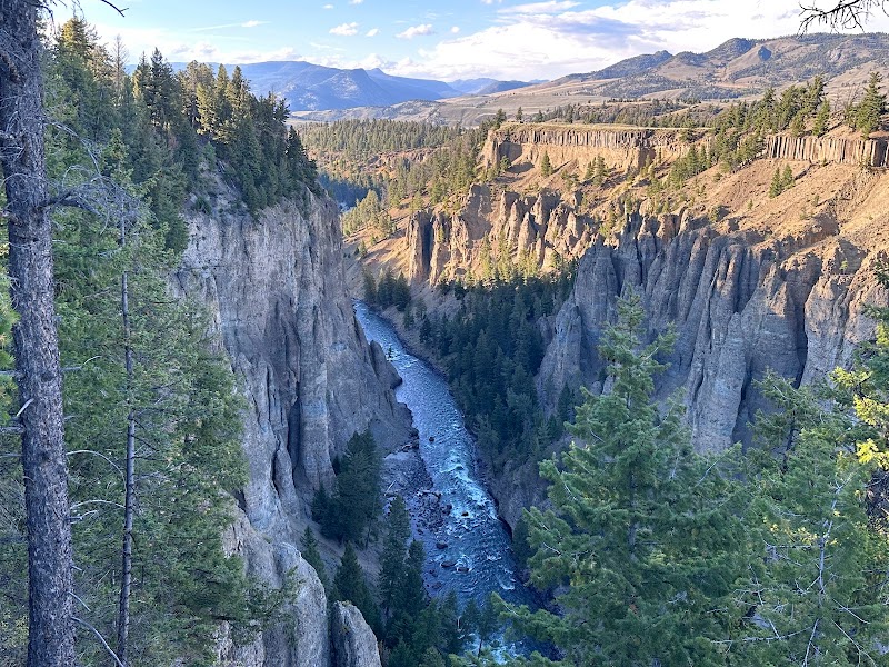 Tower Fall: Yellowstone's Cascading Beauty surrounding landscape