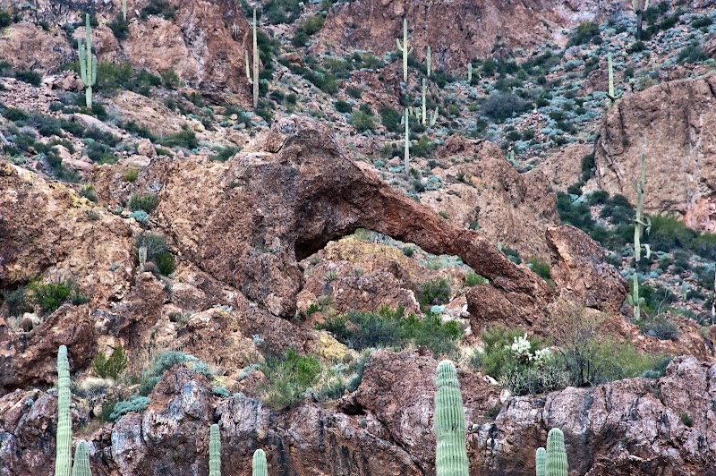 Rock Formations & Elephant Arch surrounding landscape