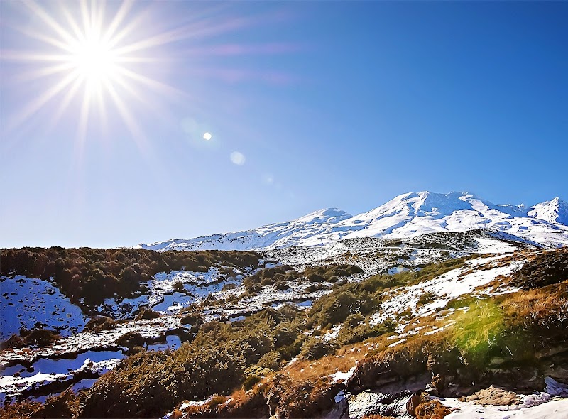 Skiing & Scenery at Mount Ruapehu surrounding landscape