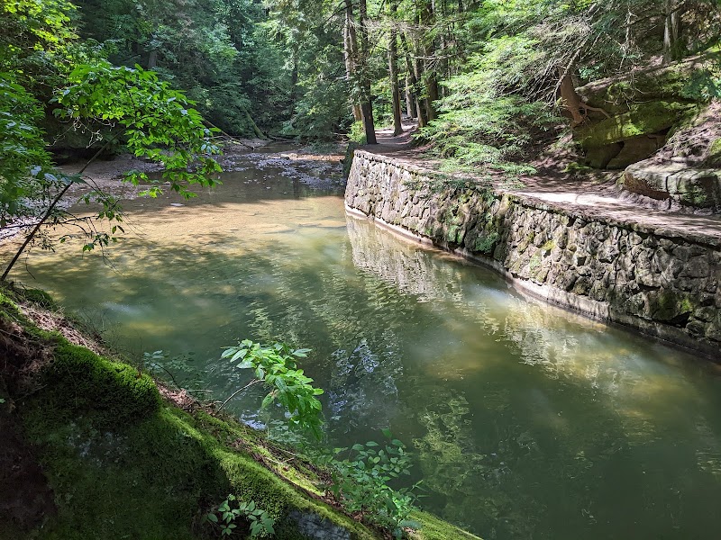Waterfall Wonders: Cedar Falls in Hocking Hills surrounding landscape