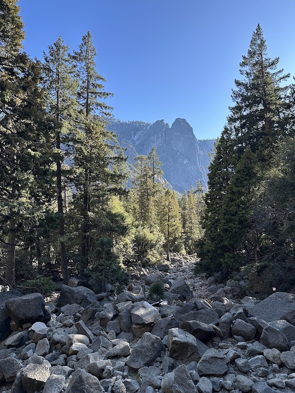 Waterfall Wonder: Yosemite Falls surrounding landscape
