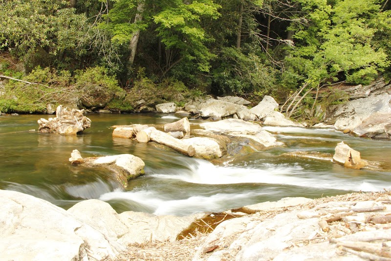 Waterfall Wonder: Linville Falls surrounding landscape