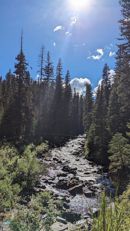 Charming Cascades: Ousel Falls Park Trail surrounding landscape