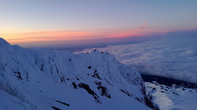 Snow-Capped Majesty: Mt. Hood Summit surrounding landscape