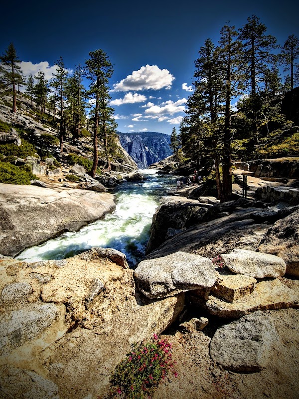 Majestic Upper Yosemite Falls in California outdoor detail