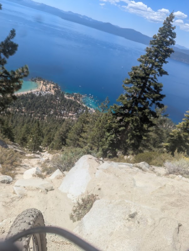 Biking Along Tahoe Flume Trail surrounding landscape