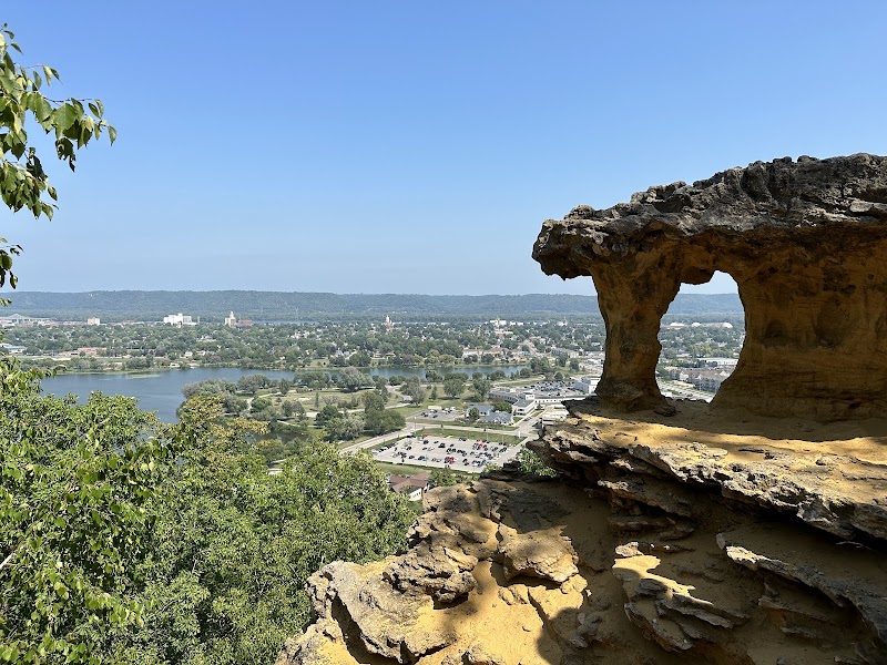 Climbing Sugarloaf in Winona, Minnesota surrounding landscape