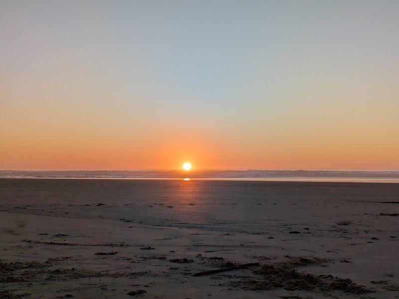Tranquil Shores of Ziolkouski Beach Park surrounding landscape