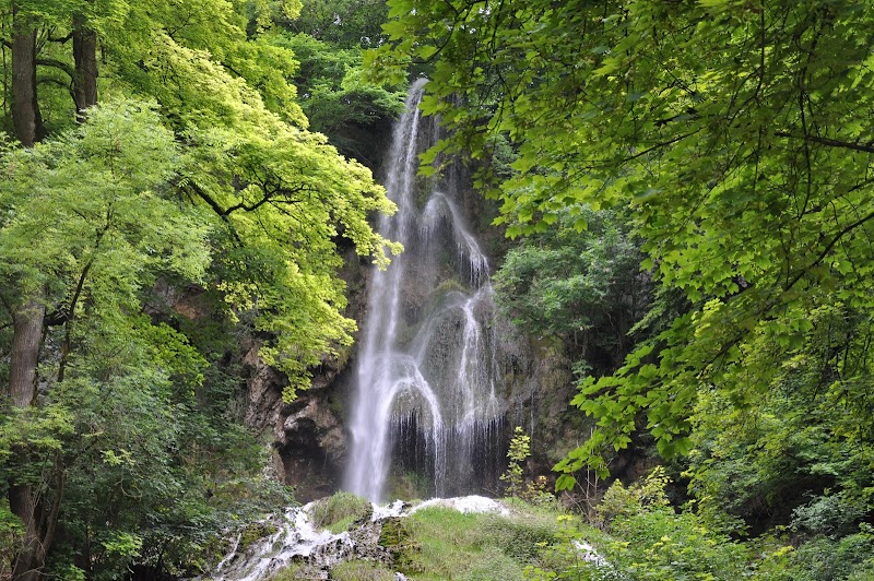 Charming Cascade: Urach Waterfall surrounding landscape