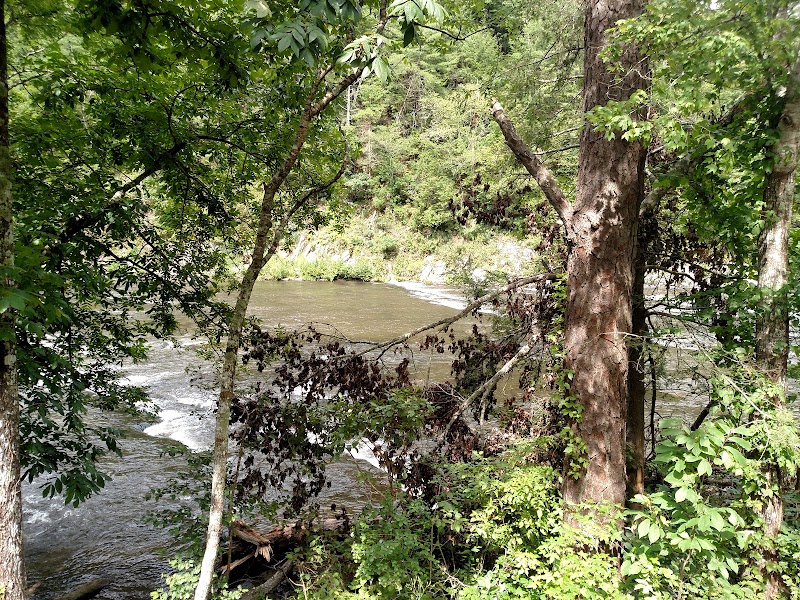 Waterfall Wonders: Bald River Falls surrounding landscape
