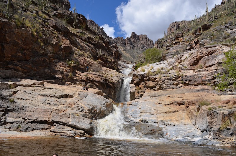 Waterfall Wonders: Seven Falls surrounding landscape