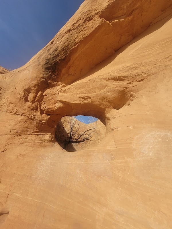 Rock Arches in Moab: Pothole Arch surrounding landscape