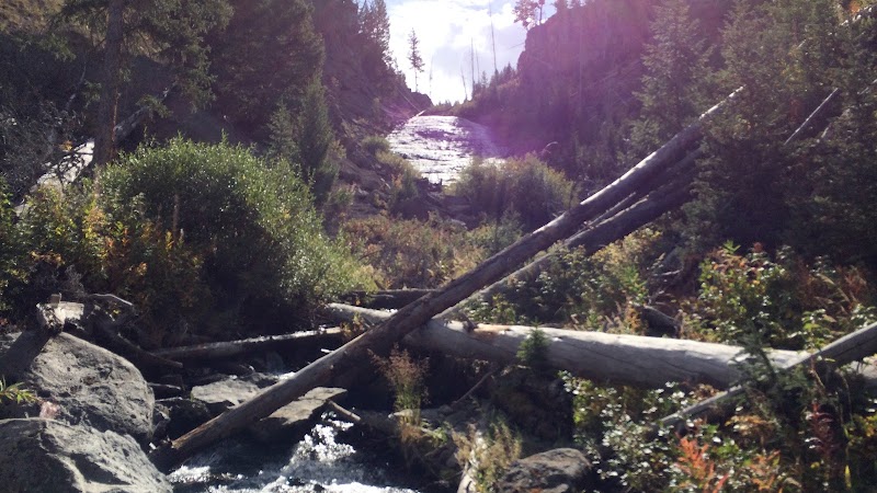 Charming Cascade: Wraith Falls in Wyoming outdoor detail