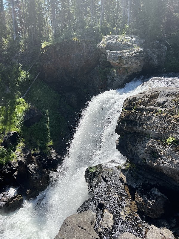 Waterfall Wonder: Moose Falls, Moran, WY surrounding landscape