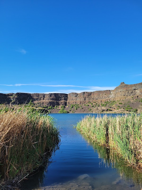 Nature's Marvel: Dry Falls in Washington surrounding landscape
