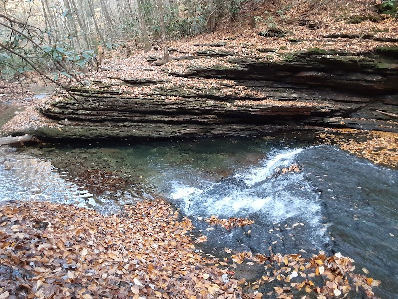 Tranquil Waters of Devil's Bathtub surrounding landscape