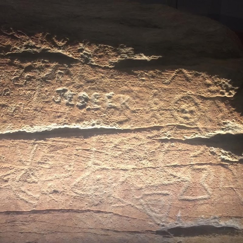 Mysterious Dighton Rock in Berkley surrounding landscape
