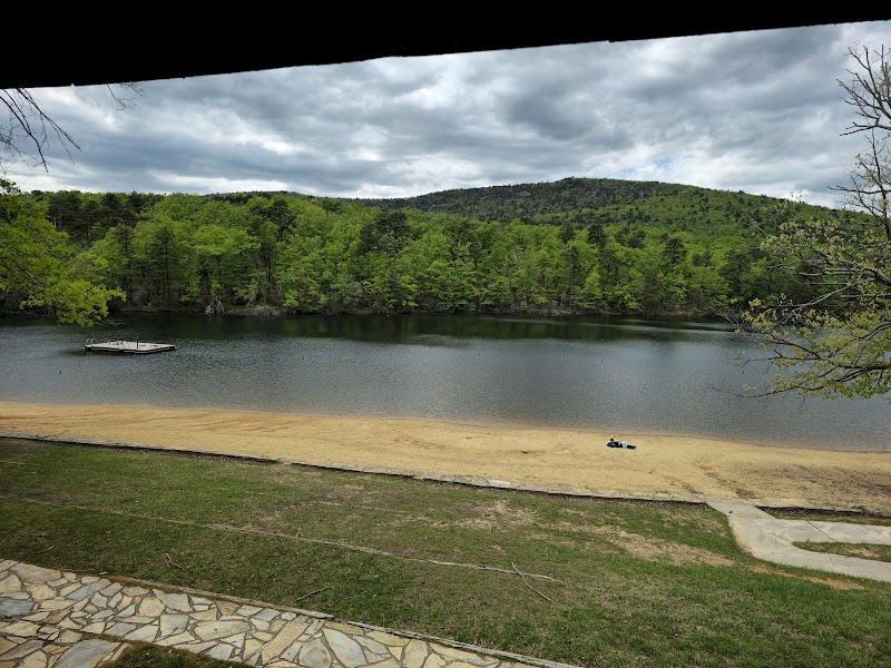 Serene Waters at Hanging Rock State Park Lake Bathhouse surrounding landscape