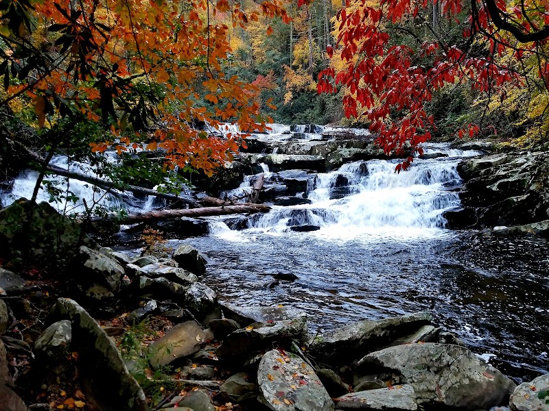 Waterfall Adventure at Coker Creek Falls Lower Trailhead, Reliance, TN outdoor detail