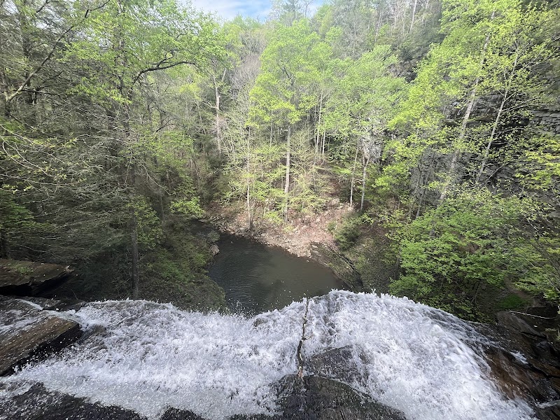 Waterfall Wonder: Piney Falls Trailhead in Grandview, Tennessee surrounding landscape