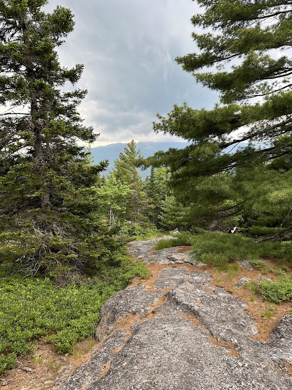 Hiking the Blueberry Mountain Trailhead - White Cairn Trail in Stow, Maine surrounding landscape