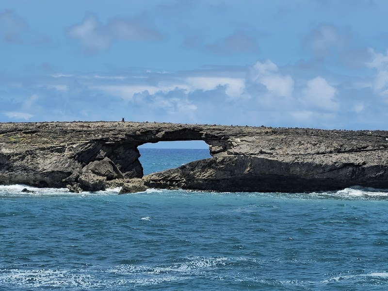 Natural Rock Arch & Coastal Beauty of Kukuihoolua Island near Laie, Hawaii - Kukuihoolua Island