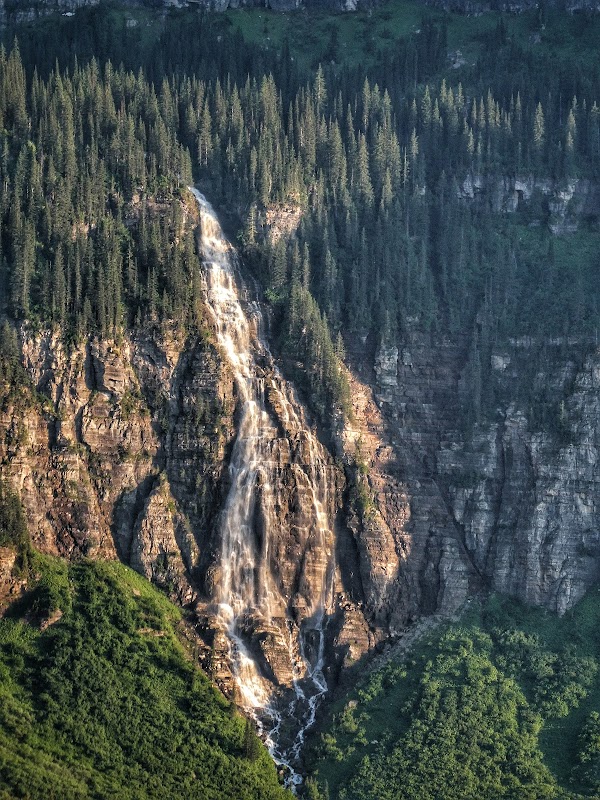 Waterfall Wonder at Bird Woman Falls, Montana outdoor detail
