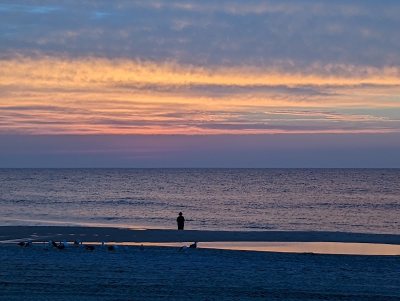 Sunset and Surf at Avon-by-the-Sea Public Beach surrounding landscape