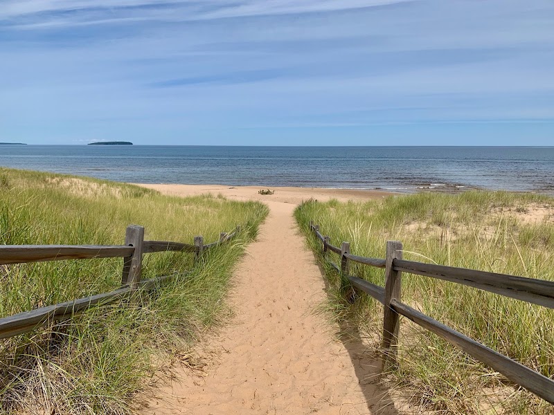 Scenic Shoreline and River Confluence at AuTrain Beach - AuTrain beach