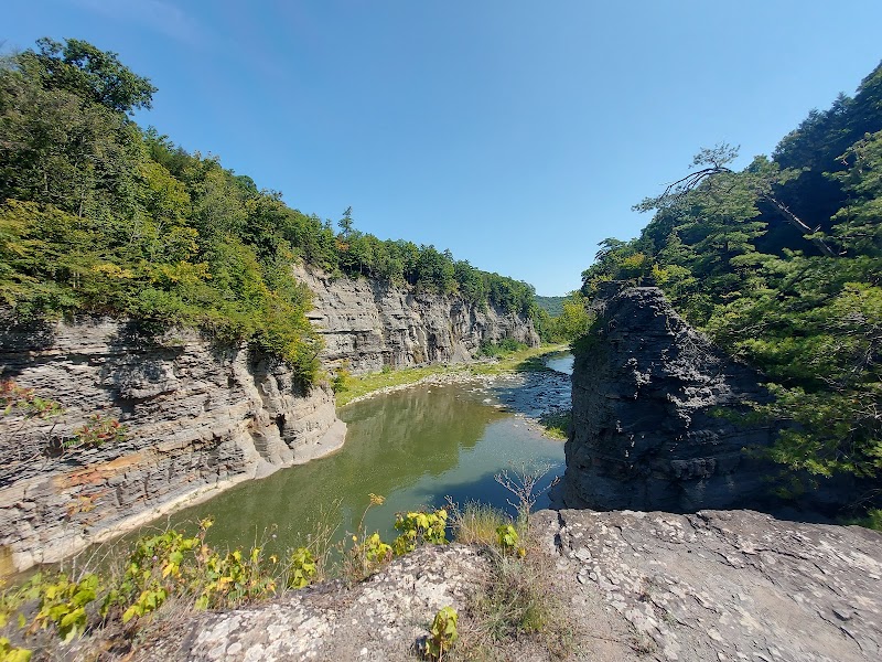 Natural Rock Formations and Scenic Bridge near Hunt, NY - Pedestrian bridge
