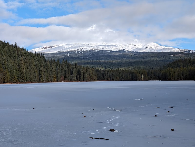 Scenic Trillium Lake Trailhead near Mt. Hood, Oregon surrounding landscape