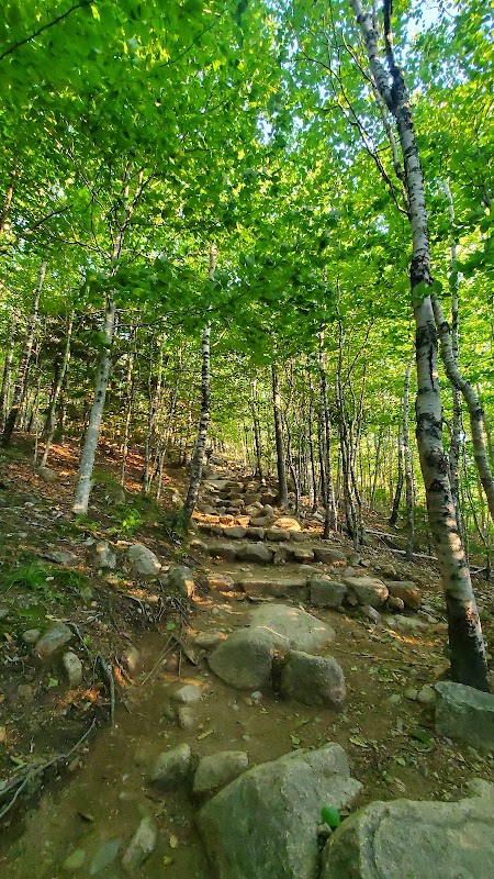 Hiking to Bubble Rocks on Bubbles Divide Trail, Mt Desert, Maine surrounding landscape