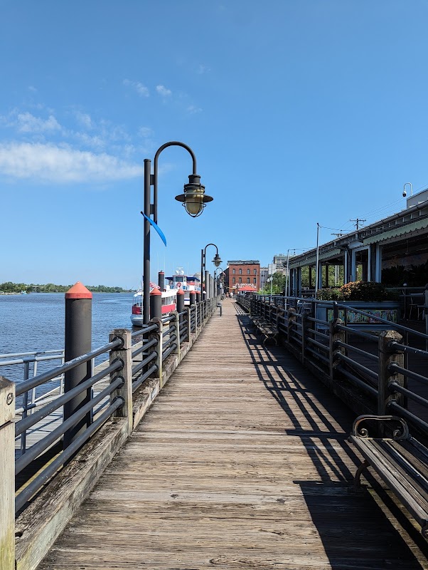 Scenic Waterfront Walk in Wilmington, NC surrounding landscape