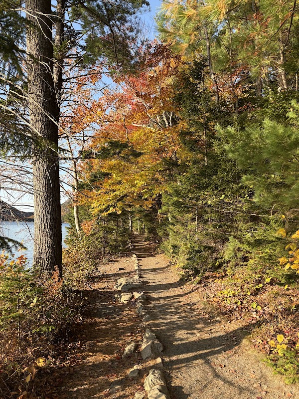 Scenic Hiking at Jordan Pond Path, Mt Desert Island, ME surrounding landscape