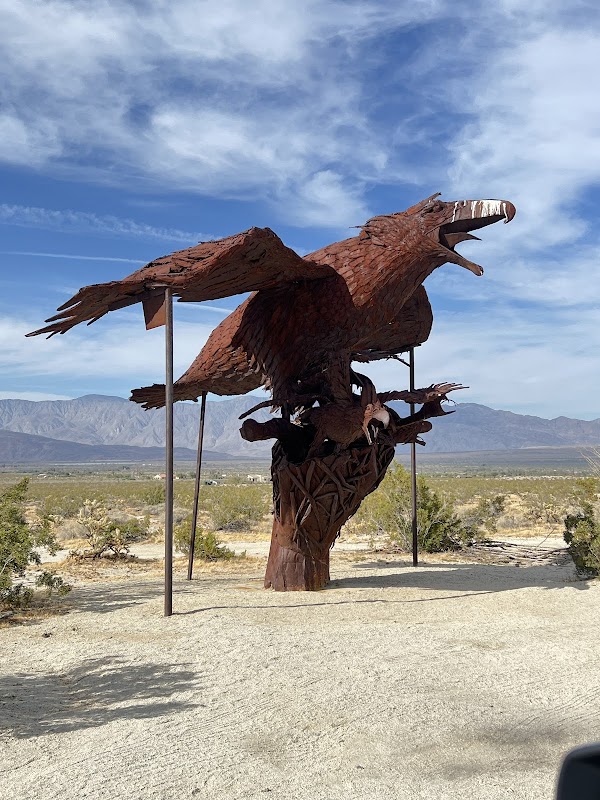 Outdoor Art & Desert Landscape at Borrego Springs Serpent Sculpture outdoor detail